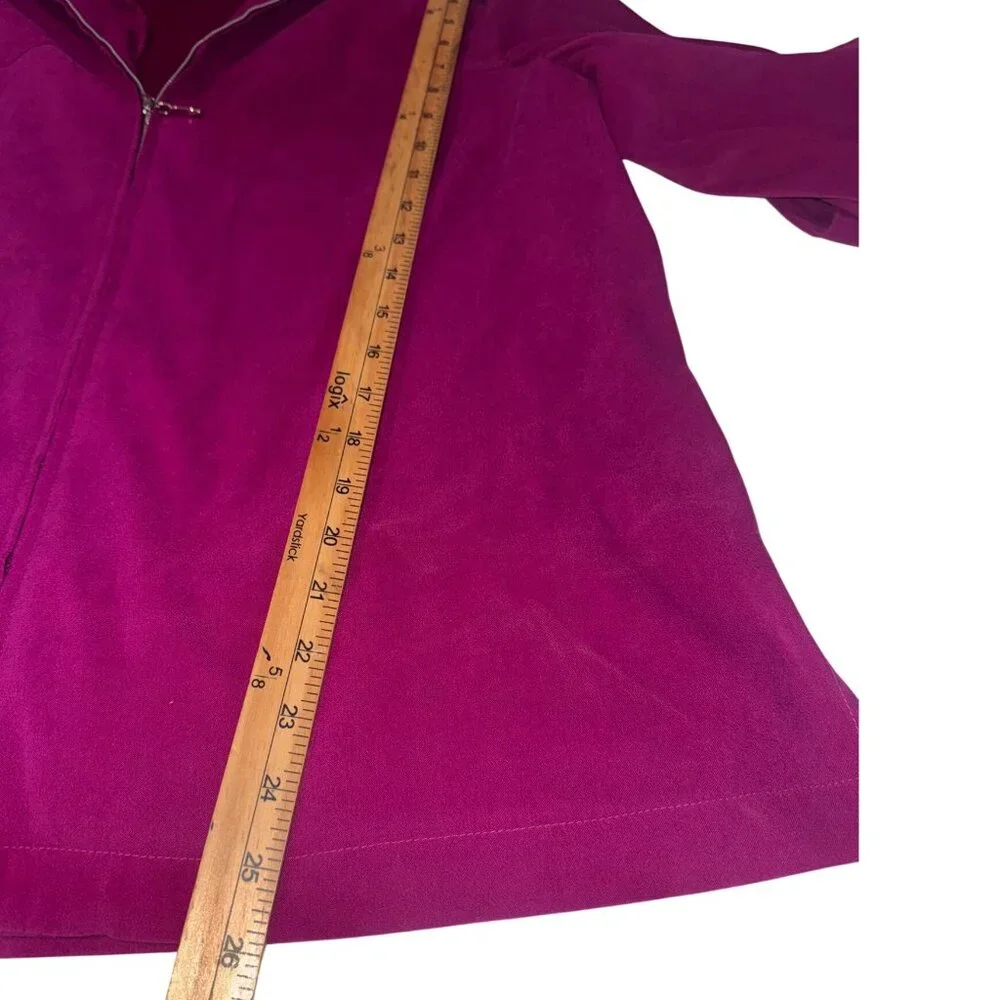 Notations Woman Fuchsia Zip-Up Jacket Size XL Cotton Blend - Picture 4 of 5